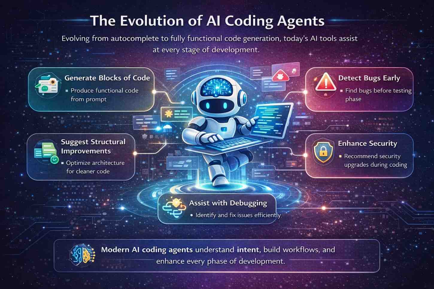 Infographic image for ho AI coding agents make android and iOS development faster