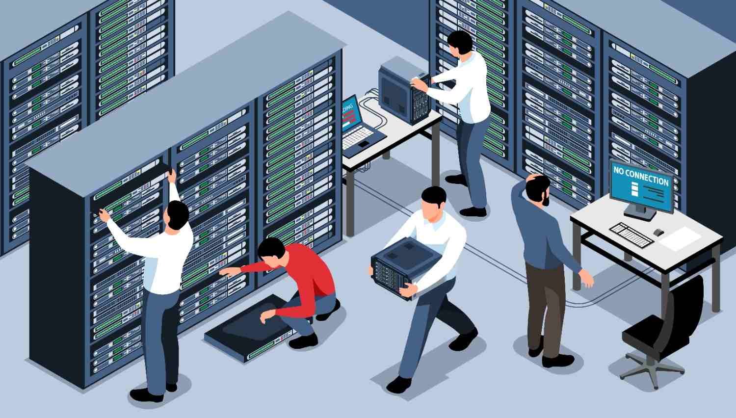 A graphical illustration showing server and client rendering